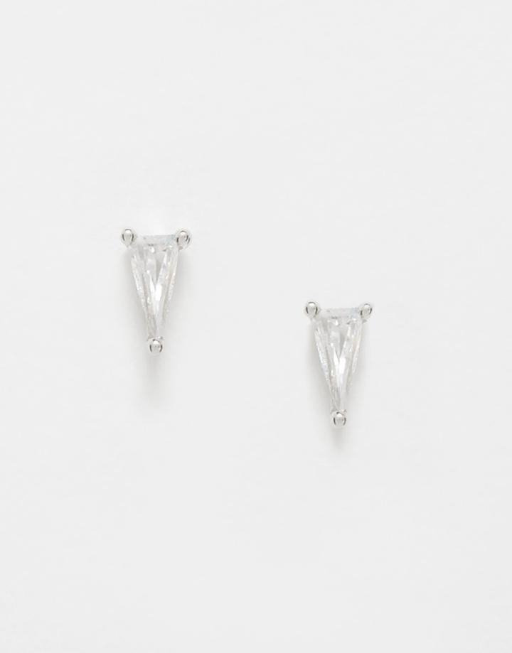 V Jewellery Elka Triangle Stud Earrings - Silver