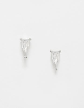 V Jewellery Elka Triangle Stud Earrings - Silver
