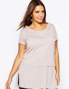 Asos Curve Double Layer T-shirt With Tank - Gray