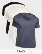 Asos T-shirt With V Neck 7 Pack Save 29%
