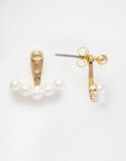 Asos Multi Pearl Swing Earrings - Gold