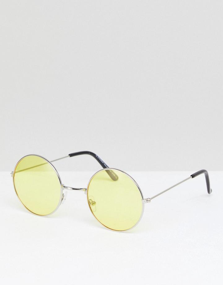 7x Classic Round Sunglasses - Silver