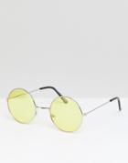 7x Classic Round Sunglasses - Silver