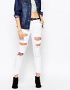 Pepe Jeans Destroyed Ripped Boyfriend Jean - White