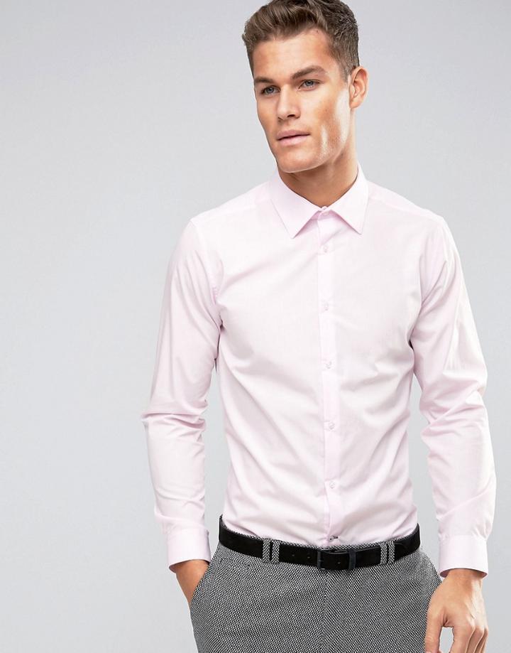 Burton Menswear Slim Pink Shirt - Pink