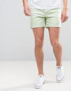 Asos Slim Shorter Chino Shorts In Light Green - Green