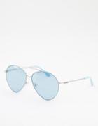 Karl Lagerfeld Aviator Style Sunglasses In Blue