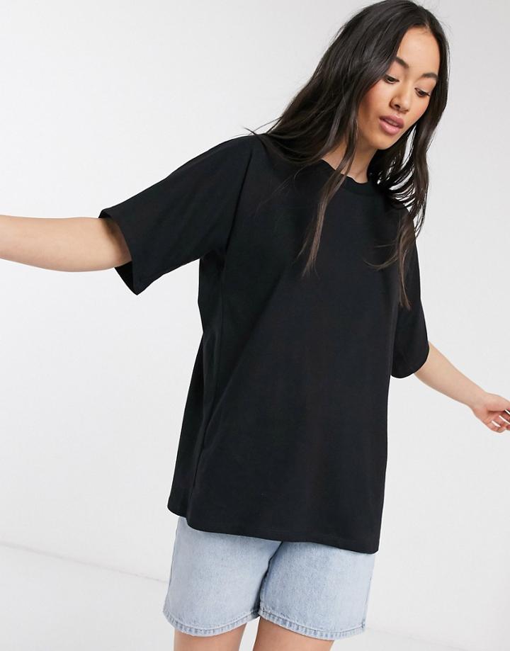 Asos Design Super Oversized T-shirt With Batwing Sleeve In Black