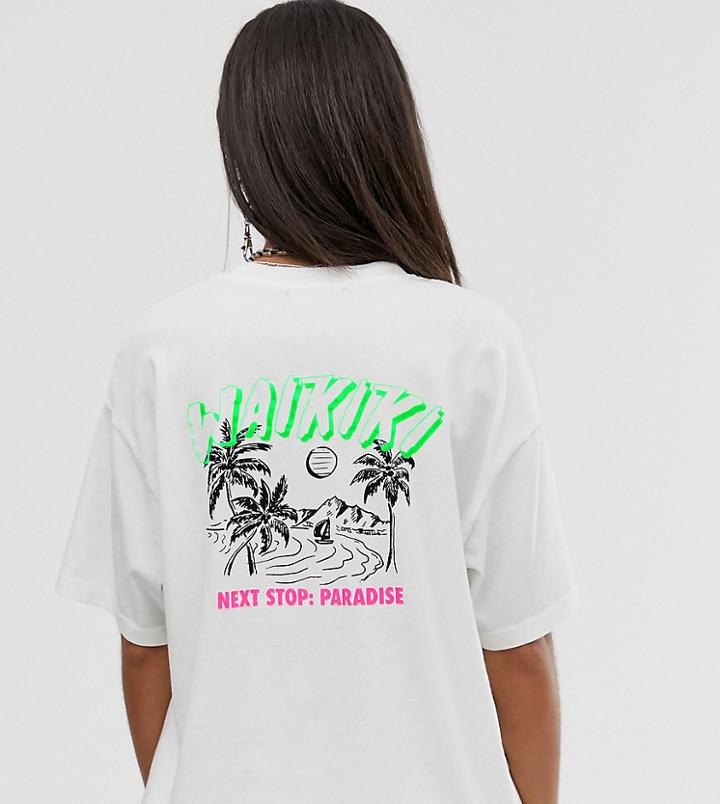 Bershka T Shirt With Motif Back In White