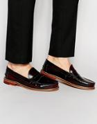 Ben Sherman Bouy Penny Loafers In Burgundy - Red