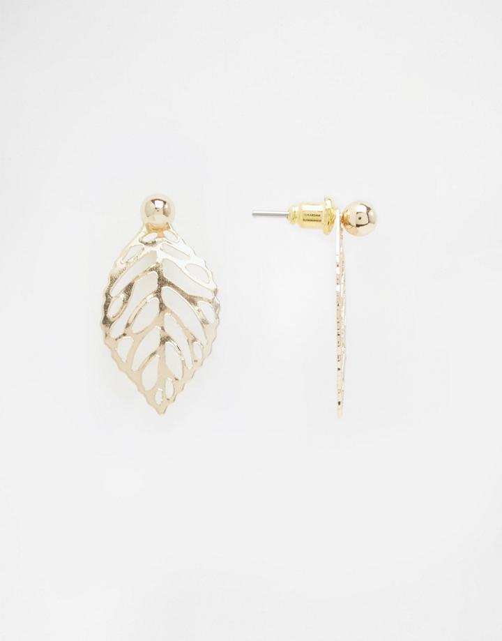 Asos Leaf Swing Earrings - Gold