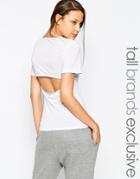 One Day Tall Open Back Jersey Top - White