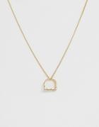 Asos Design Necklace With Vintage Style Mum Ring Pendant In Gold - Gold