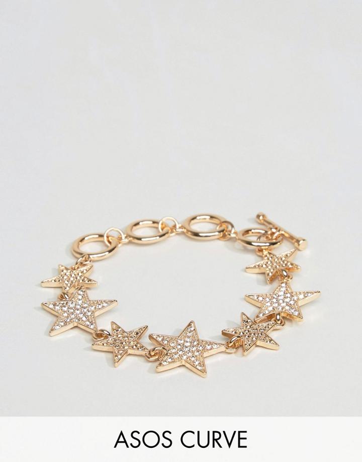 Asos Curve Starman Toggle Bracelet - Gold