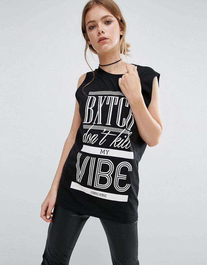 Criminal Damage Vibe Tank - Black