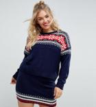 Asos Curve Holidays Co-ord Sweater In Fairisle - Multi