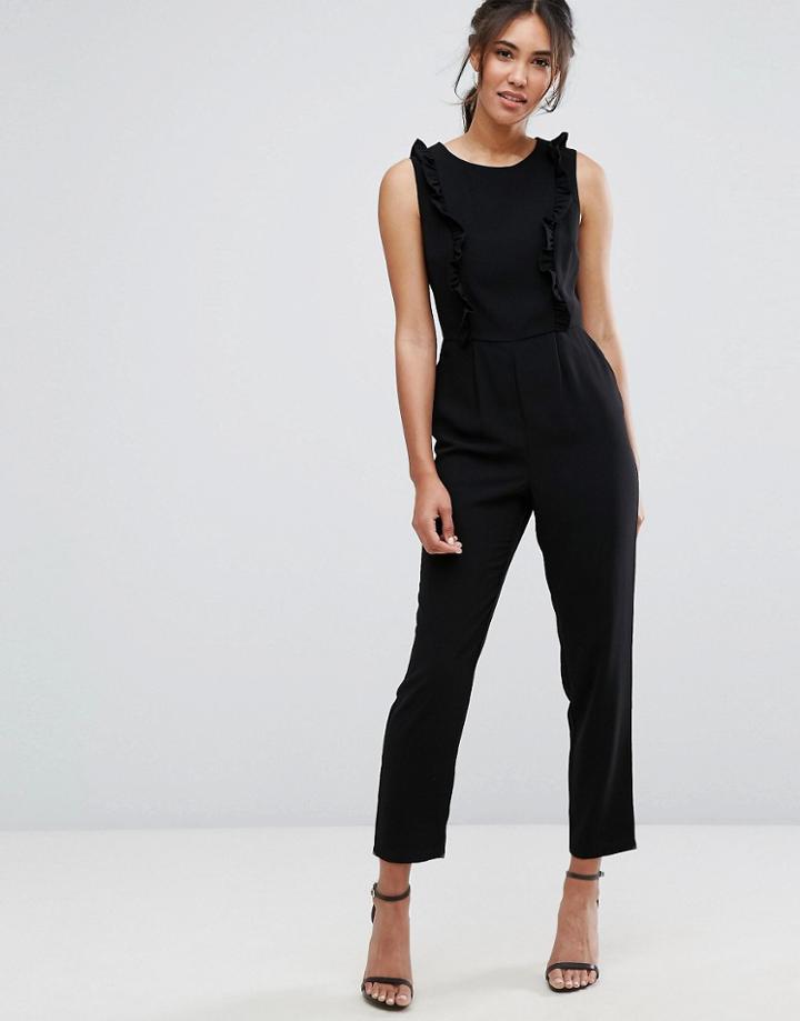 New Look Ruffle Jumpsuit - Black