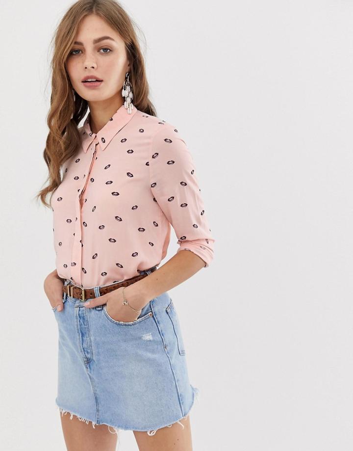 Vero Moda Ditsy Print Shirt - Pink