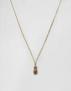 Asos Necklace With Pineapple Ditsy Pendant - Gold