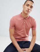 Asos Design Muscle Fit Polo In Jersey In Pink - Pink