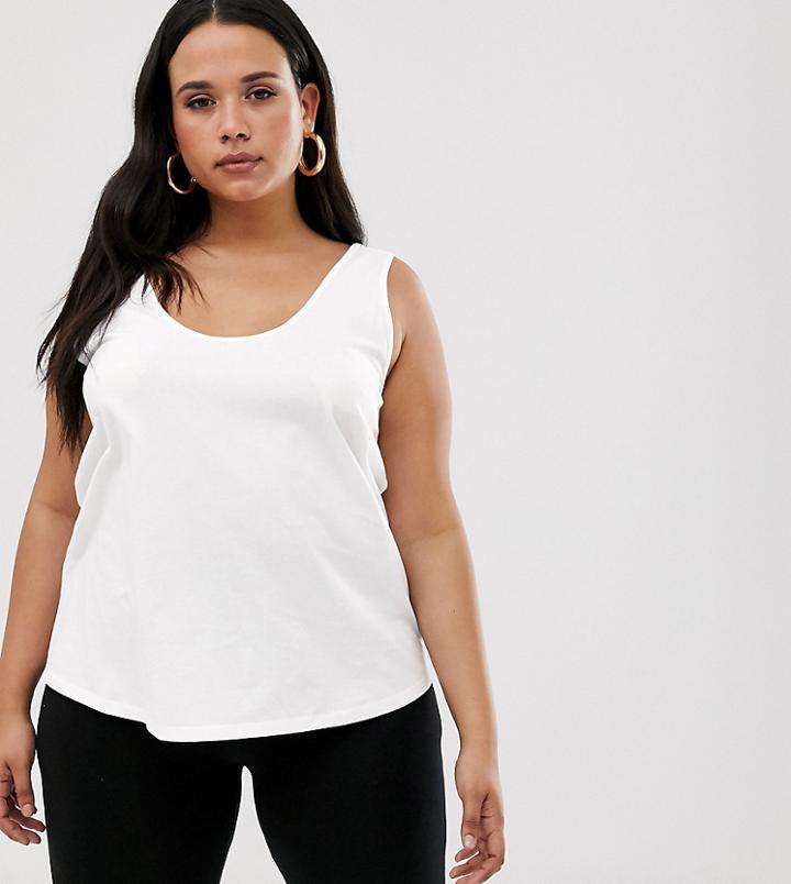 Asos Design Curve Ultimate Organic Cotton Tank In White - White