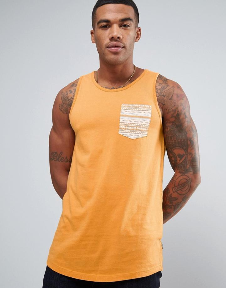 Jack & Jones Dip Dye Pocket Tank - Tan