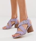 New Look Pu Block Heeled Sandal In Lilac - Purple