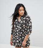 Rage Plus Piped Floral Shirt Dress - Multi
