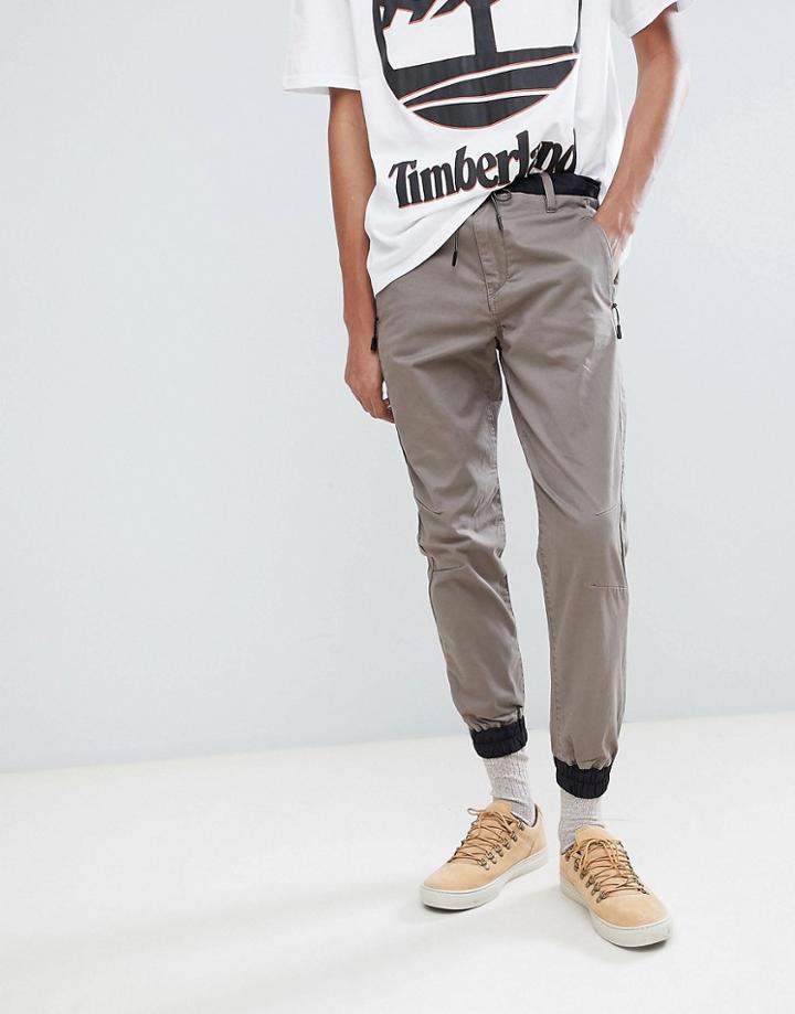 Timberland Hybrid Chino Cuffed Joggers In Light Khaki - Beige