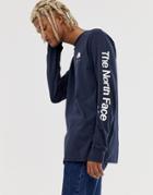 The North Face Half Dome Explore Long Sleeve T-shirt In Navy - Navy