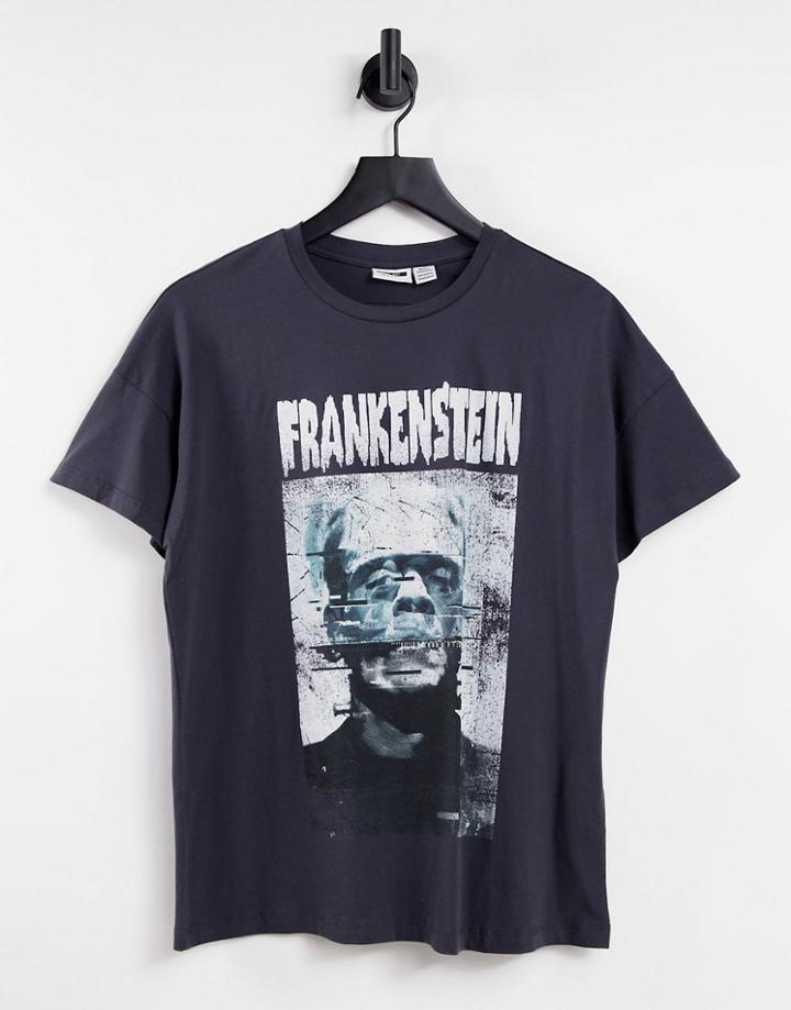 Noisy May Motif Oversized T-shirt In Black