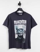 Noisy May Motif Oversized T-shirt In Black