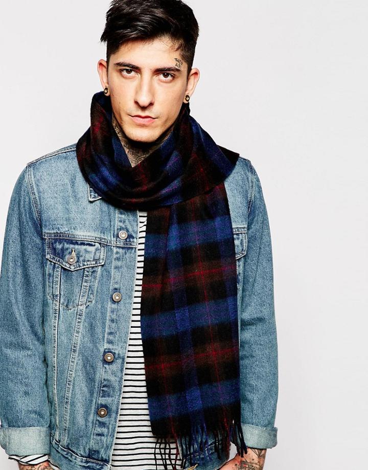 Lyle & Scott Plaid Scarf - Red