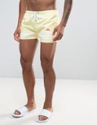 Ellesse Printed Stripe Swim Shorts In Yellow - Yellow