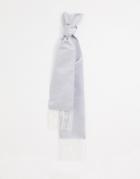 Twisted Tailor Dress Scarf In Silver With Fringing - Silver