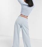 Collusion Loose Fit Tailored Pants With Cut Out Detail-blues