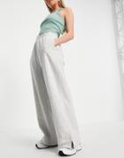 Weekday Roxa Cotton Blend Straight Leg Sweatpants In Gray Melange - Gray-grey