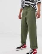 Asos Design Fatigue Pants In Khaki - Green
