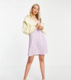 Pieces Tall Exclusive Mini Shift Dress In Lilac Floral-multi