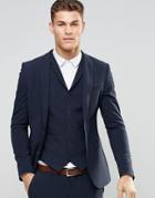 Asos Super Skinny Fit Suit Jacket In Navy