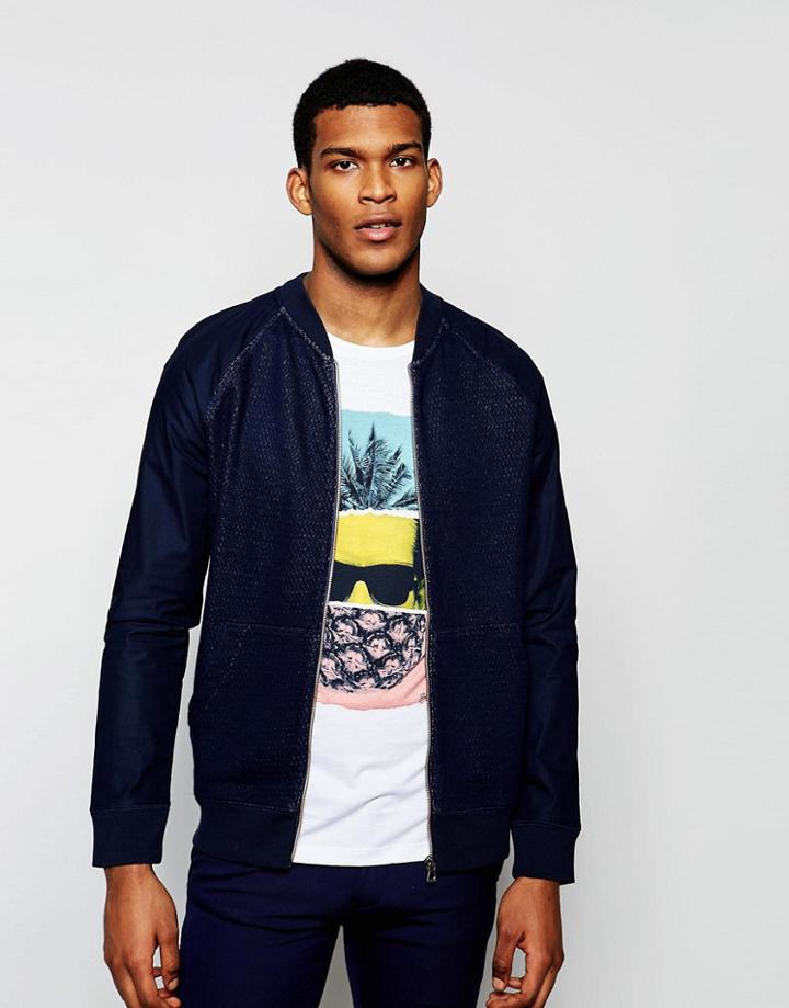 Boss Orange Bomber Jacket In Navy - Navy