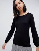 Gianni Feraud Crew Neck Bell Sleeve Sweater - Black