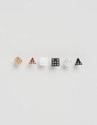 Asos Earring Stud Pack With Perforations - Multi