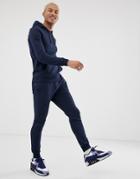 Asos Design Tracksuit Muscle Hoodie / Extreme Super Skinny Sweatpants In Navy - Navy