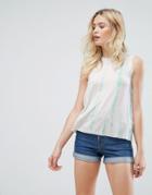 Brave Soul Mila Tie Dye Sleeveless Tank - White