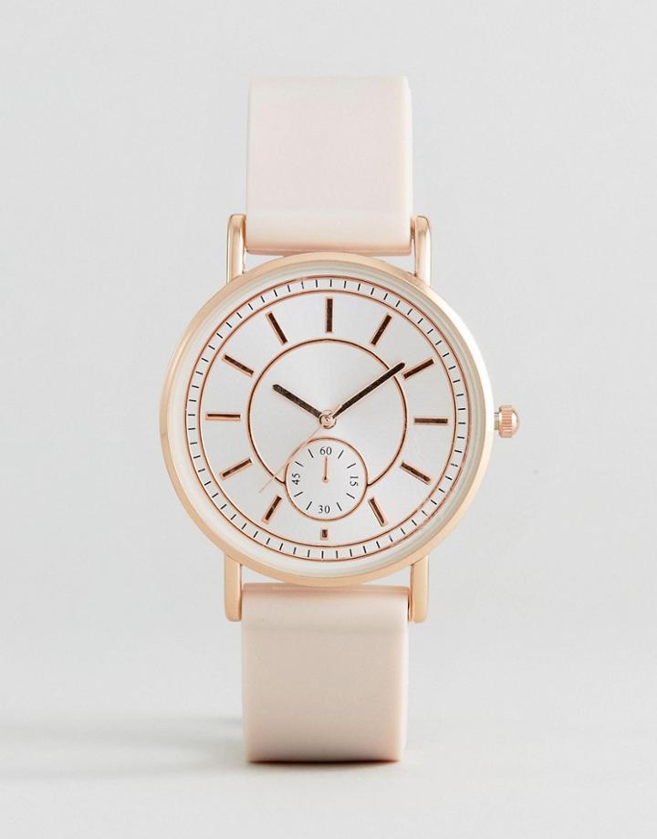 New Look Dial Silicone Watch - Pink