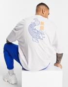 Asos Design Oversized T-shirt In White With Back Print-purple