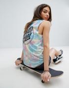 Santa Cruz Sleeveless Tank Top With Dot Back Print In Tie Dye - Multi