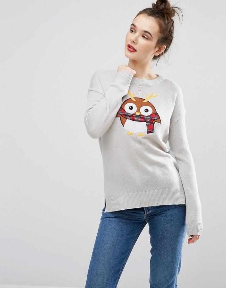 Brave Soul Robin Holidays Sweater - Gray