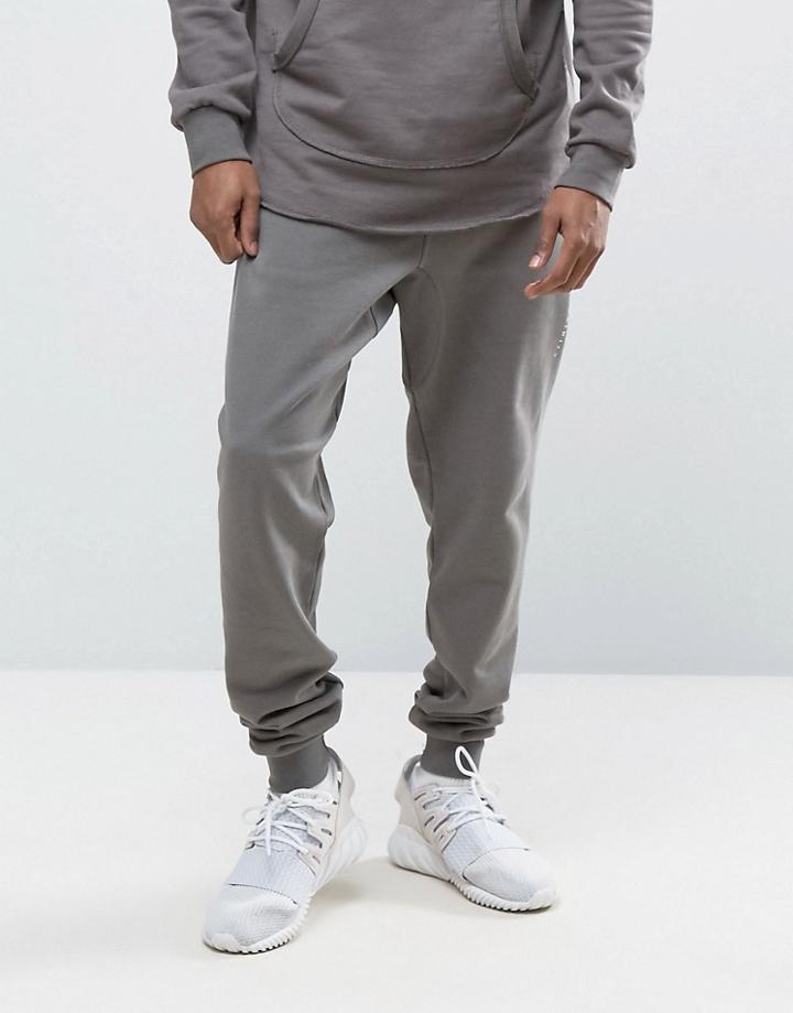 Criminal Damage Slate Tracksuit Joggers With Woven Waistband - Gray
